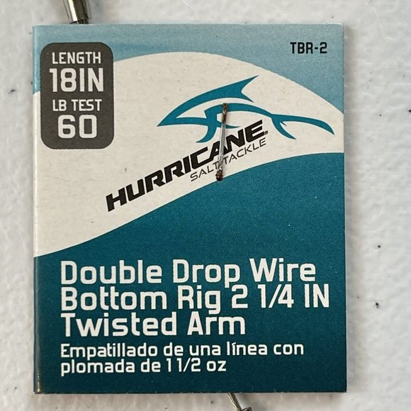 Lot of 3 Hurricane Salt Tackle Double Drop Wire Bottom Rigs 60lb Test 18” Length - Picture 1 of 6